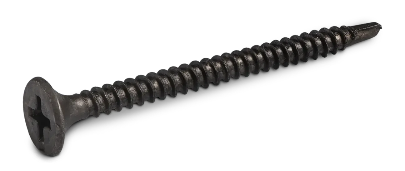 Phosphated self-drilling screw with thread for metal