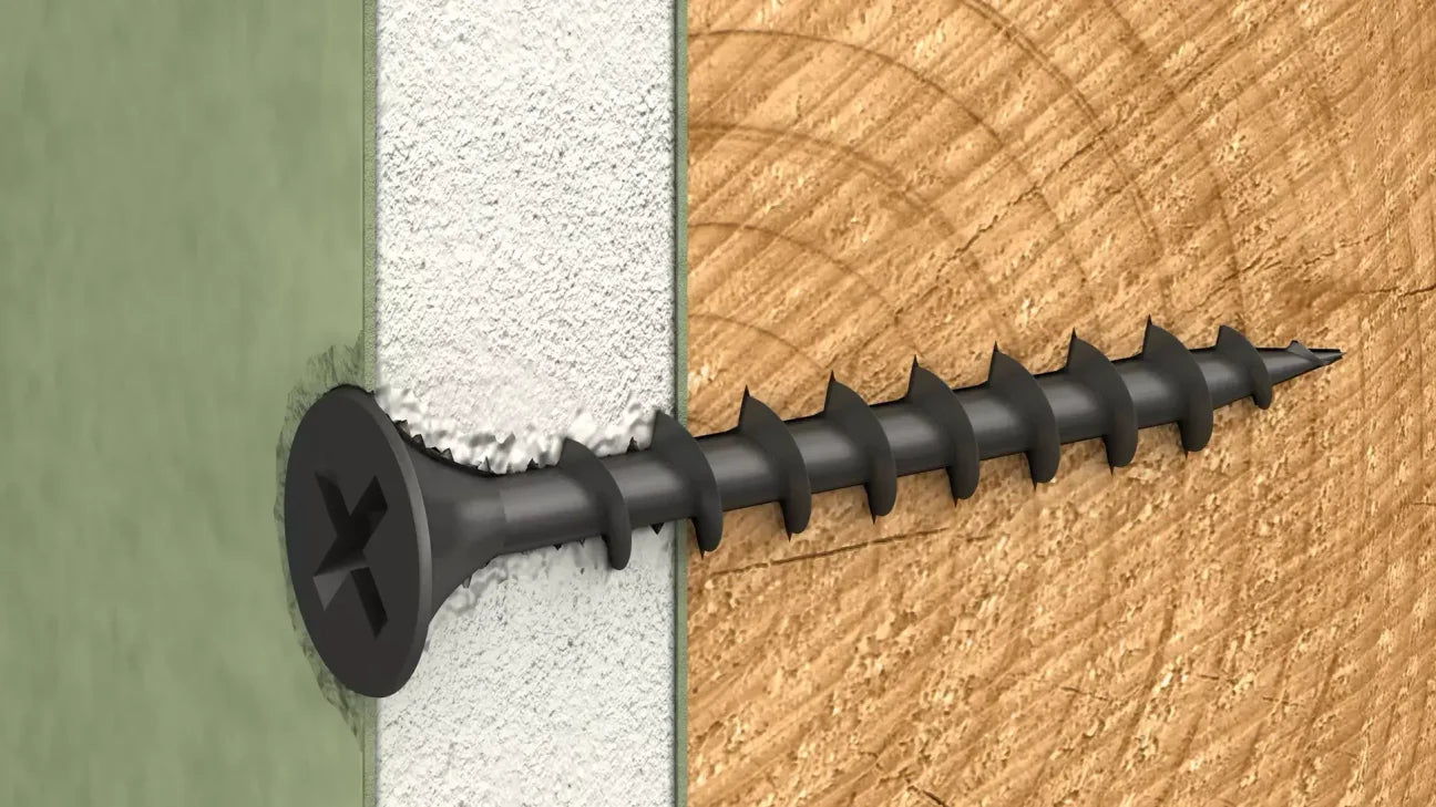 Phosphated plasterboard screw - wood