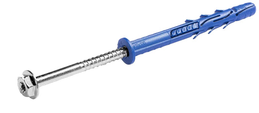 Kołek ramowy z kołnierzem z ocynkowanym wkrętem z łbem heksagonalnym